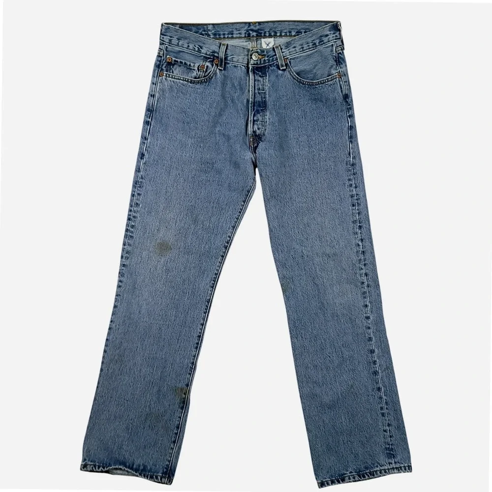 Levi's 501 Original Fit Jeans Men 32x30 Light Wash Denim Vintage Straight Leg